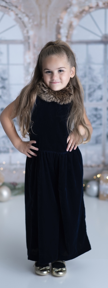 Faux Fur Collar Velvet Jumpsuit